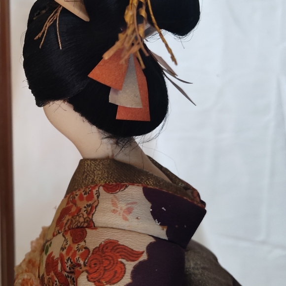 1950's Vintage Japanese Oiran Geisha Doll In Original Glass Box - Picture 3 of 6